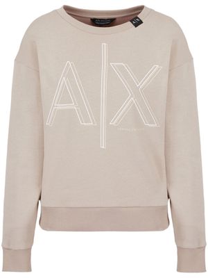 Armani Exchange logo-print fleece sweatshirt - Neutrals
