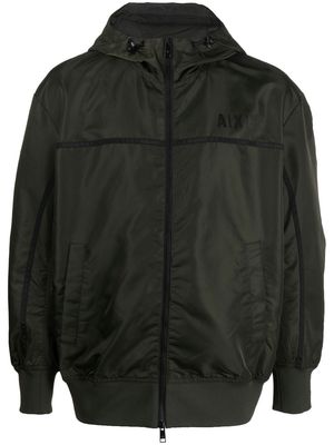 Armani Exchange logo-print hooded jacket - Green