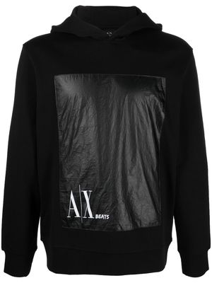 Armani Exchange logo print hoodie - Black
