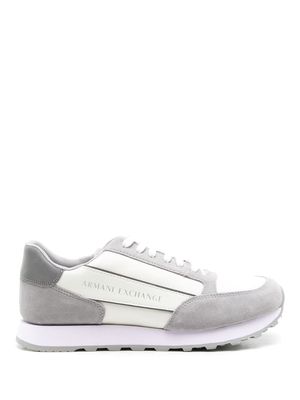 Armani Exchange logo-print panelled sneakers - Grey