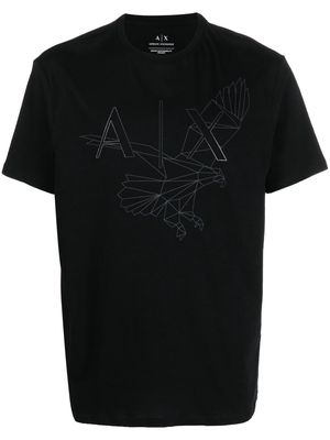 Armani Exchange logo-print short-sleeve cotton T-shirt - Black