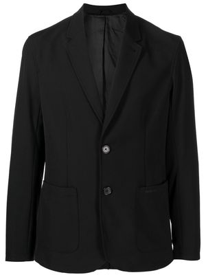 Armani Exchange logo-print single-breasted blazer - Black