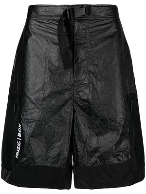 Armani Exchange logo-print straight-leg shorts - Black