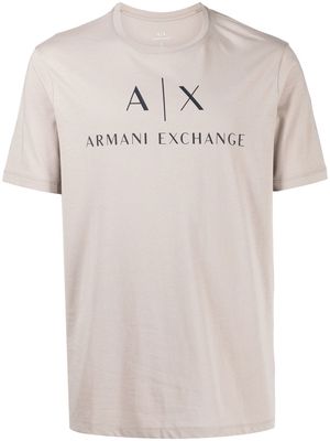 Armani Exchange logo-print T-shirt - Neutrals