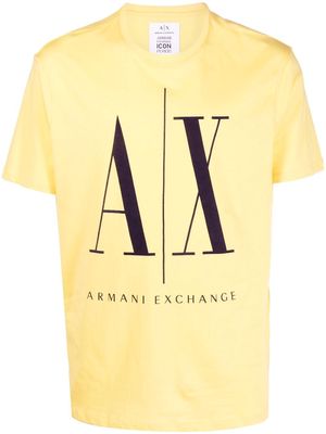 Armani Exchange logo-print T-shirt - Yellow