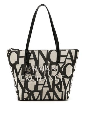 Armani Exchange logo-print tote bag - Black