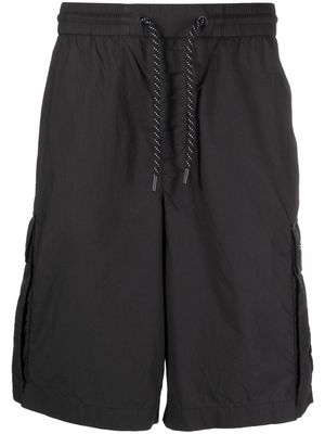 Armani Exchange logo-print track shorts - Black