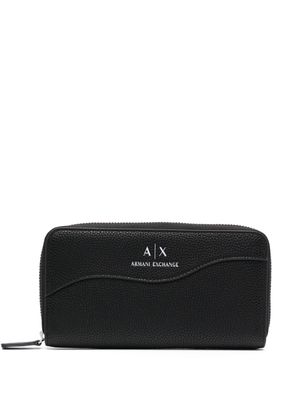 Armani Exchange logo-print zip-fastening wallet - Black