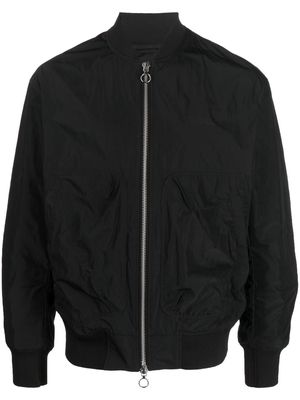 Armani Exchange logo-print zip-up bomber jacket - Black