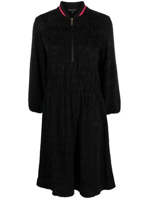 Armani Exchange logo-print zipped dress - Black