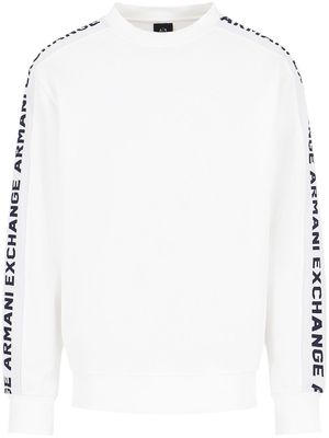 Armani Exchange logo-strap crew-neck sweatshirt - White