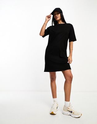 Armani Exchange logo T-shirt dress in black