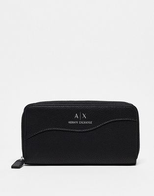 Armani Exchange logo wallet in black