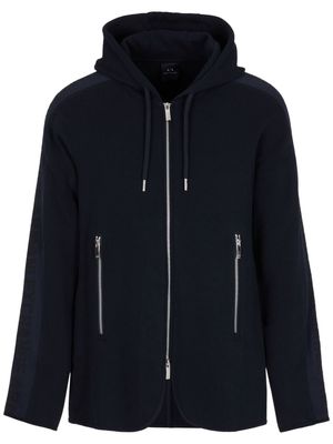 Armani Exchange logo zip-up hoodie - Blue