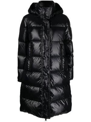 Armani Exchange long hooded puffer jacket - Black