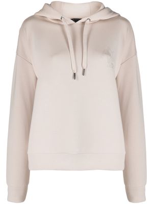 Armani Exchange long-sleeved drawstring hoodie - Neutrals