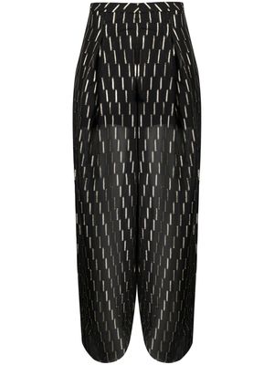Armani Exchange metallic-threading straight-leg trousers - Black