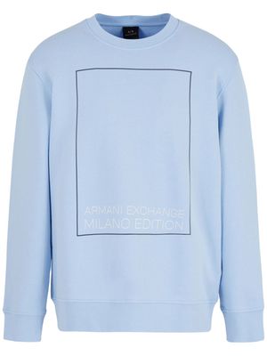 Armani Exchange Milano Edition-print cotton sweatshirt - Blue