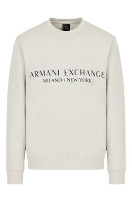 Armani Exchange Milano/New York Logo Graphic Sweatshirt in White Pepper