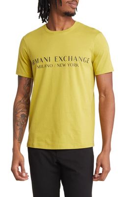 Armani Exchange Milano/New York Logo Graphic Tee in Oasis