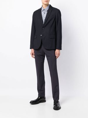 Armani Exchange notched-collar single-breasted blazer - Blue