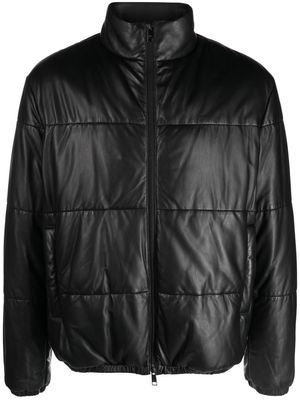 Armani Exchange padded leather jacket - Black