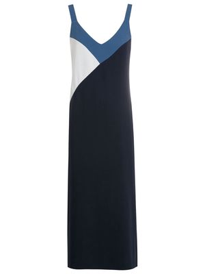 Armani Exchange panelled V-neck dress - Blue