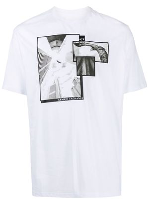 Armani Exchange photograph-print cotton T-shirt - White