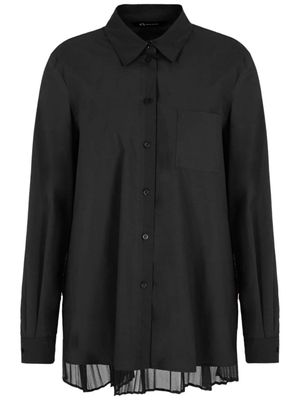 Armani Exchange pleated-panel long-sleeved shirt - Black