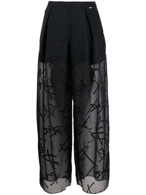 Armani Exchange pleated sheer trousers - Blue