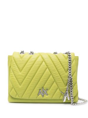 Armani Exchange quilted leather crossbody bag - Green