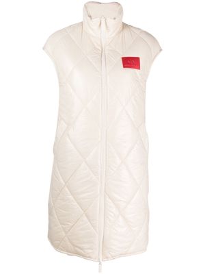 Armani Exchange quilted logo-patch gilet - Neutrals
