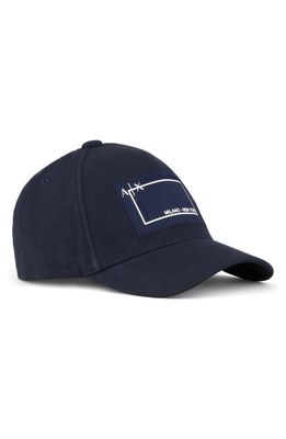 Armani Exchange Rectangular Logo Patch Baseball Cap in Navy