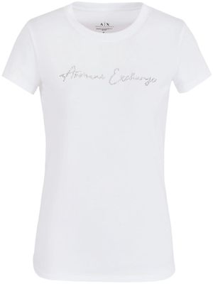 Armani Exchange rhinestone-embellished crew-neck T-shirt - White