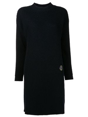 Armani Exchange ribbed-knit jumper dress - Blue