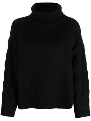 Armani Exchange roll-neck cable-knit jumper - Black