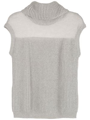 Armani Exchange roll neck knitted vest - Grey