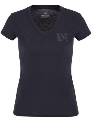 Armani Exchange rubberised logo-detail cotton T-shirt - Blue