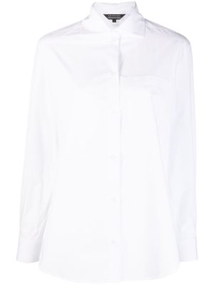Armani Exchange ruched-detail cotton shirt - White