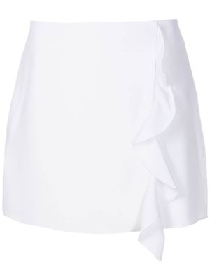 Armani Exchange ruffle-detail mini skirt - White