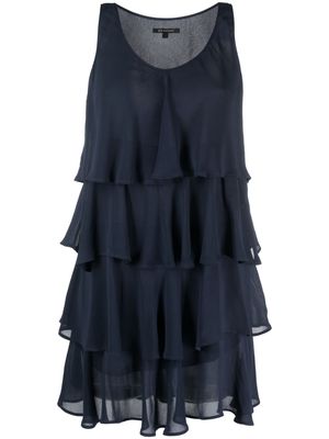 Armani Exchange ruffled crepe short dress - Blue