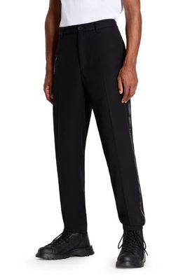 Armani Exchange Satin Side Stripe Pants in Solid Black