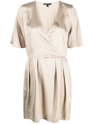 Armani Exchange satin wrap dress - Neutrals