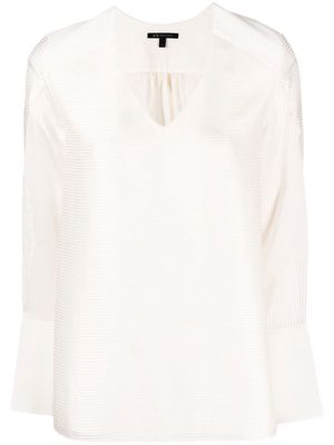 Armani Exchange semi-sheer blouse - White
