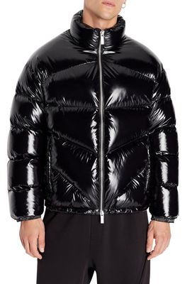 Armani Exchange Shiny Puffer Jacket in Black