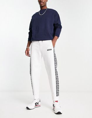 Armani Exchange side logo sweatpants in white