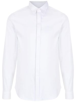Armani Exchange slim-cut tailored long-sleeve shirt - White