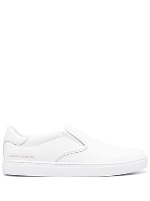 Armani Exchange slip-on leather sneakers - White