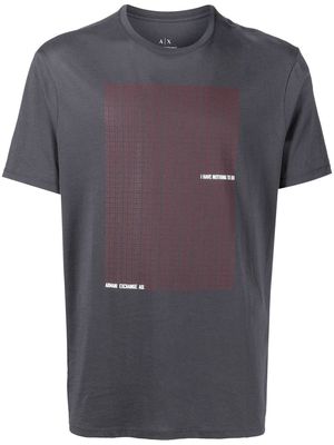 Armani Exchange slogan-print cotton T-shirt - Grey