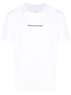 Armani Exchange slogan-print T-shirt - White